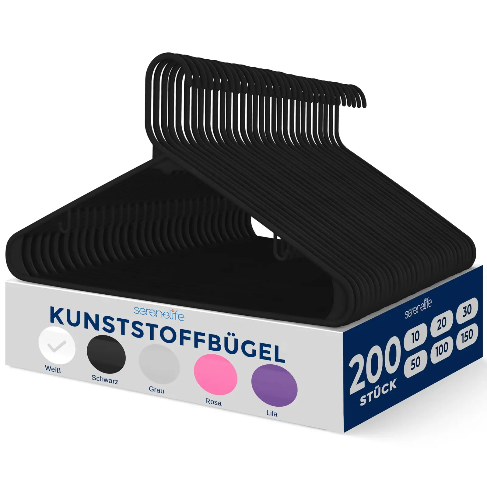 SereneLife must ABS riidepulk komplekt 200 tk
