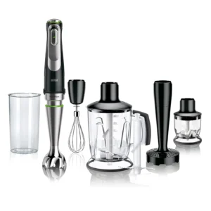 Braun MQ 9147X käsimikser eesvaates roostevaba varrega