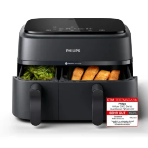 Philips Airfryer NA350/00 eestvaade topeltkorvidega