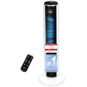 Levoit tornventilaator esi- ja külgvaade 92 cm alumiinium