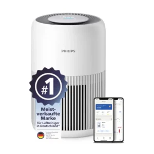 PHILIPS AC0950/10 õhupuhasti eestvaates valge korpusega