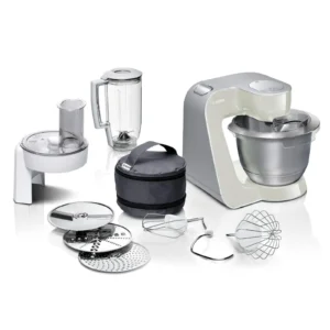 Bosch MUM58L20 köögikombain esivaates roostevabast terasest kausiga